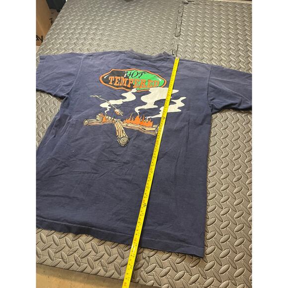 Vtg 90s Looney Tunes TAZ Tasmanian Devil Camping Hunting Hot Tempered T-shirt L - Picture 13 of 13